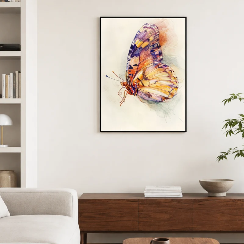 Bunter Schmetterling Illustration Poster