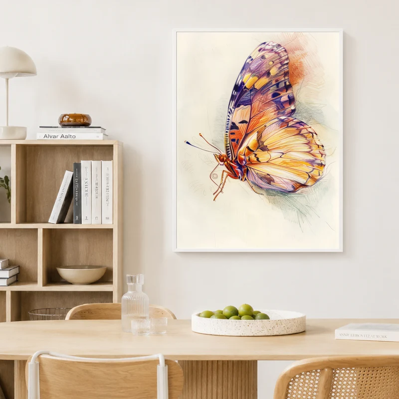 Bunter Schmetterling Illustration Poster