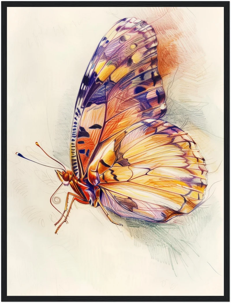 Bunter Schmetterling Illustration Poster