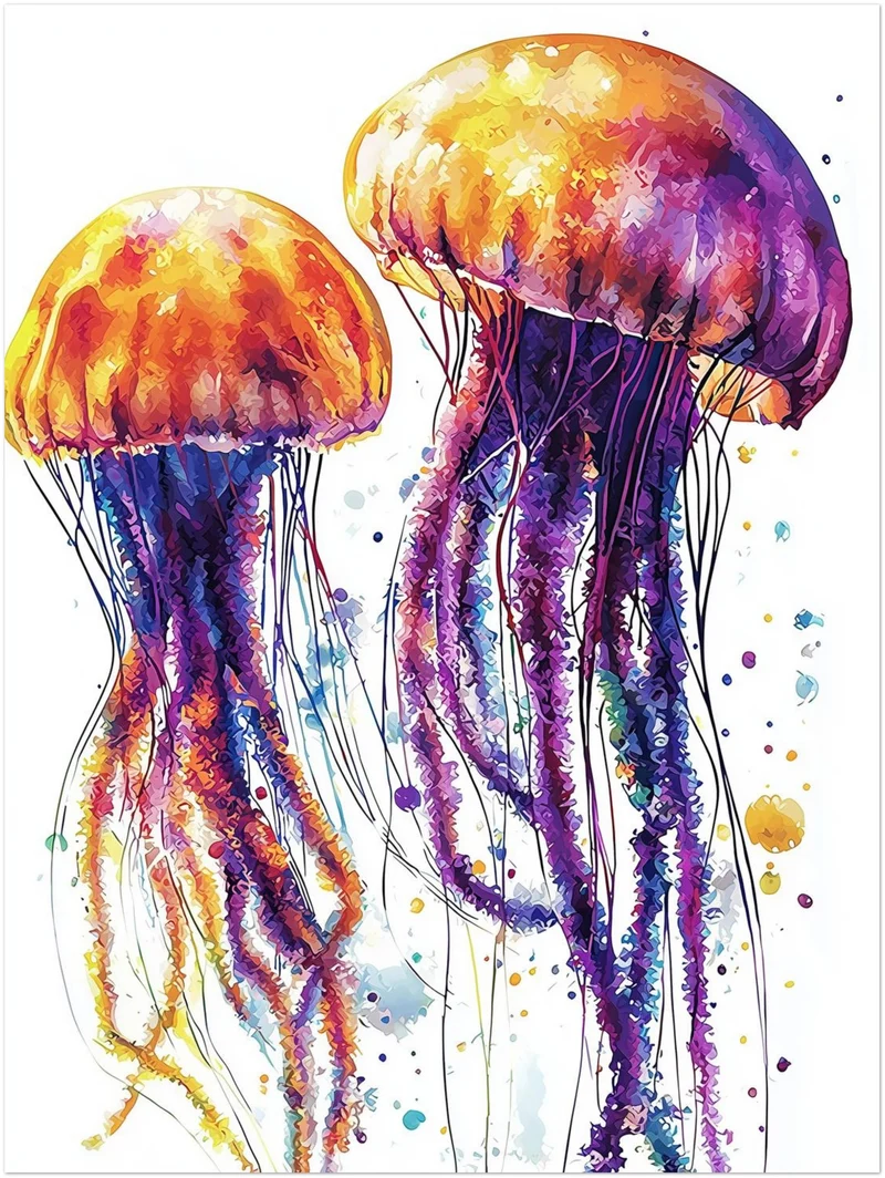 Bunte Quallen im Wasser Leinwand