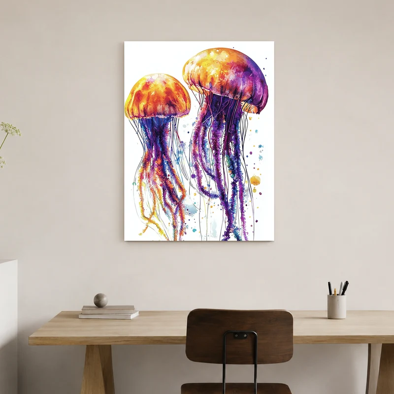 Bunte Quallen im Wasser Leinwand