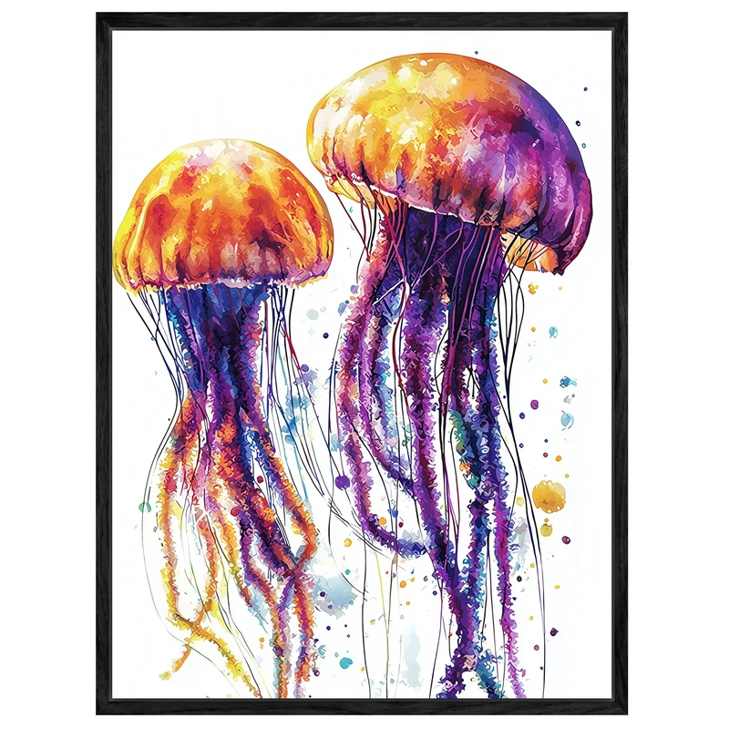 Bunte Quallen im Wasser Leinwand