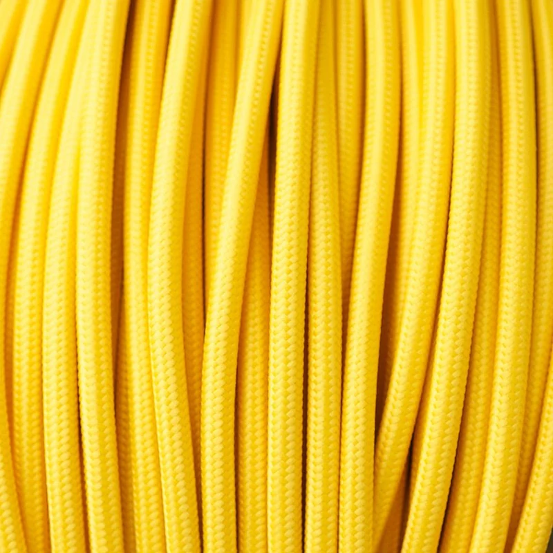 Textilummanteltes Kabel-gelb 3-adriges Rund stromkabel~1132