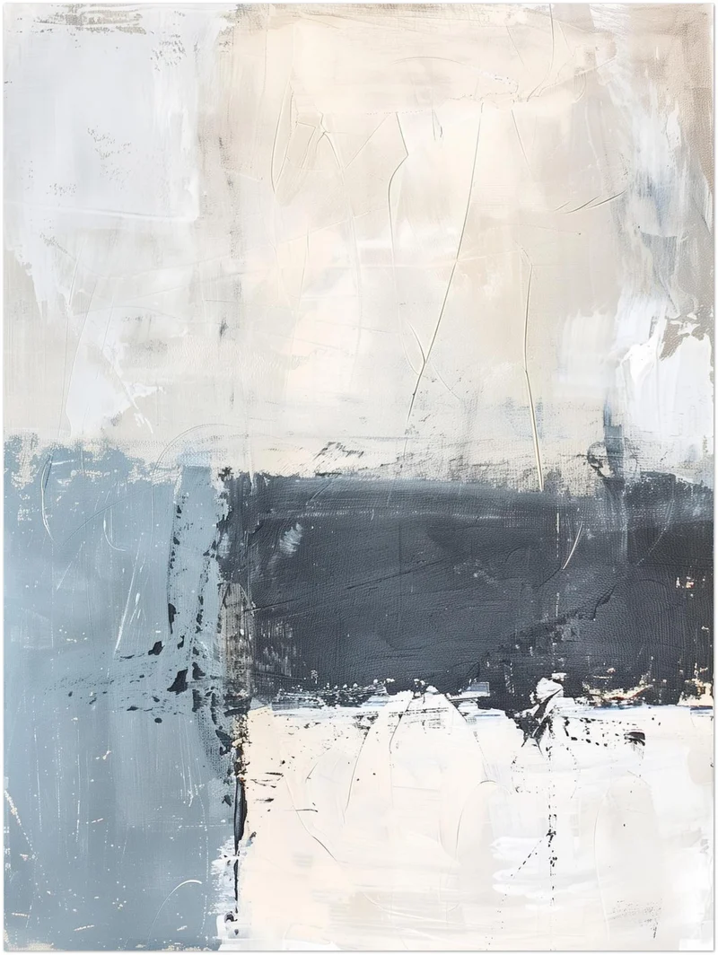 Blau Beige Leinwandbild