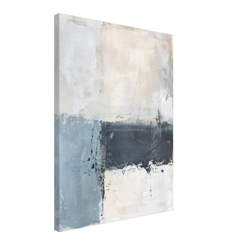 Blau Beige Leinwandbild