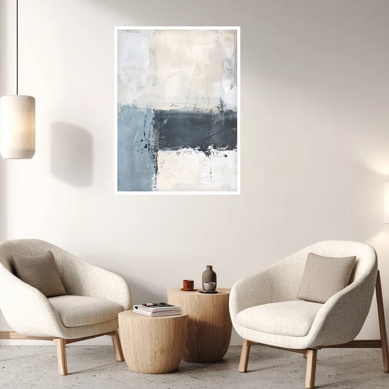 Blau Beige Poster