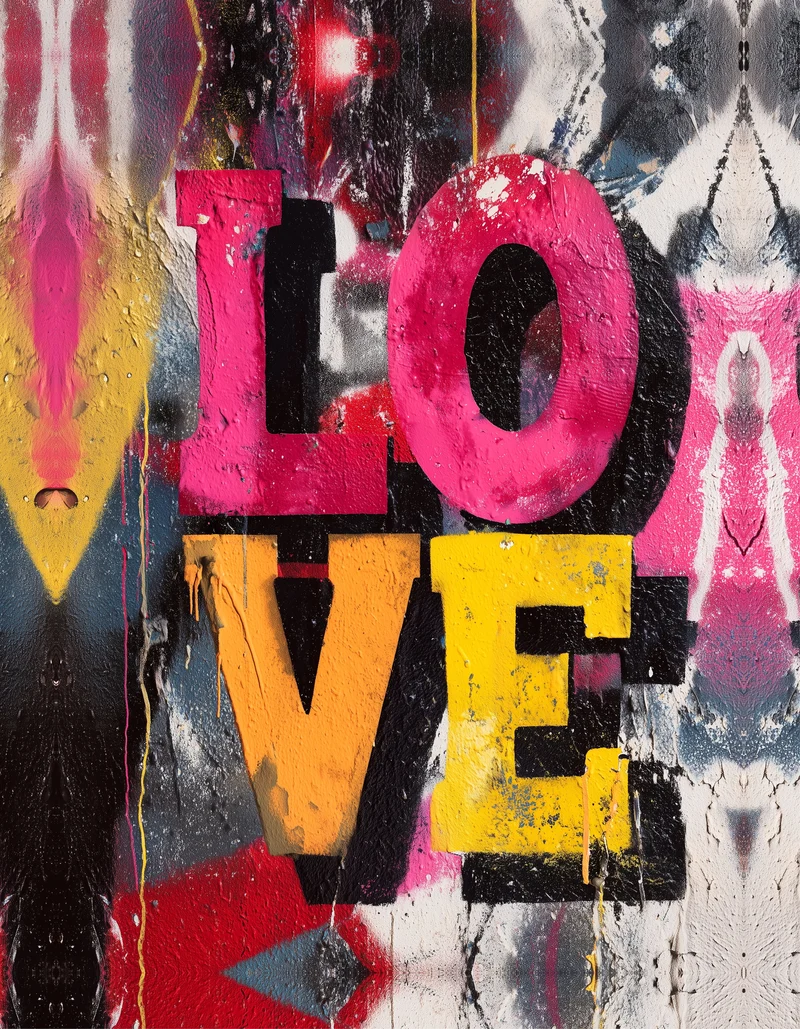 Graffiti Love Leinwandbild