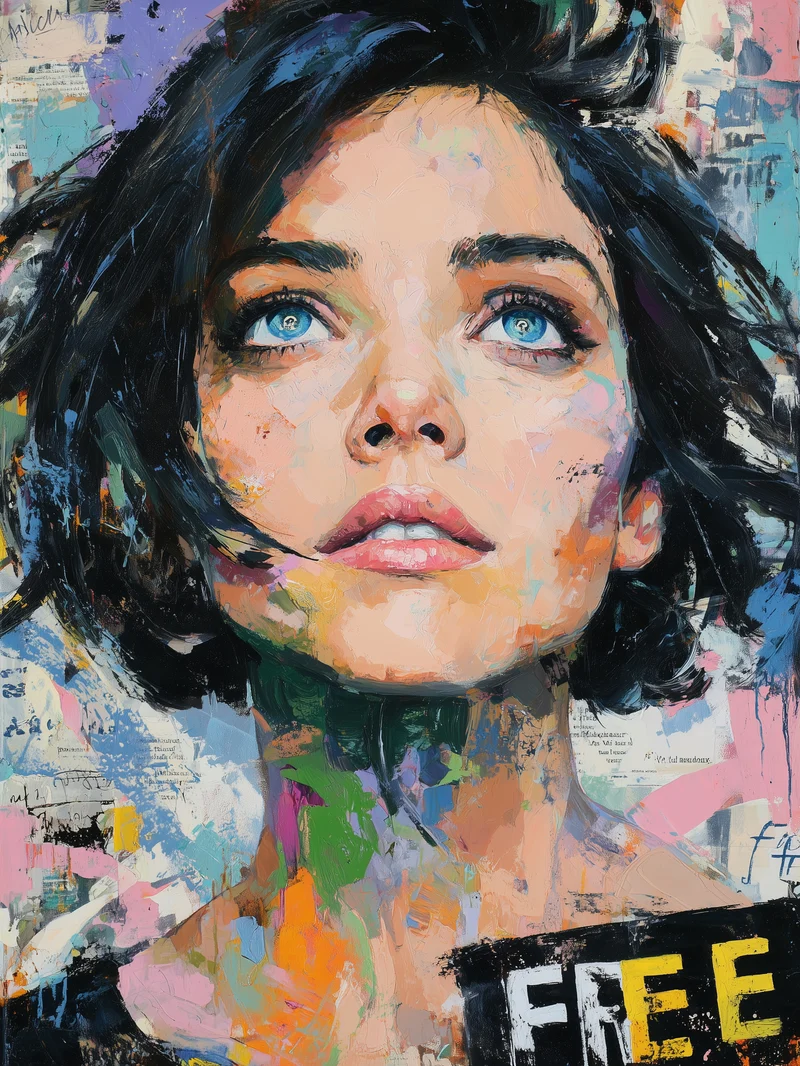 Frau mit Blauen Augen Poster
