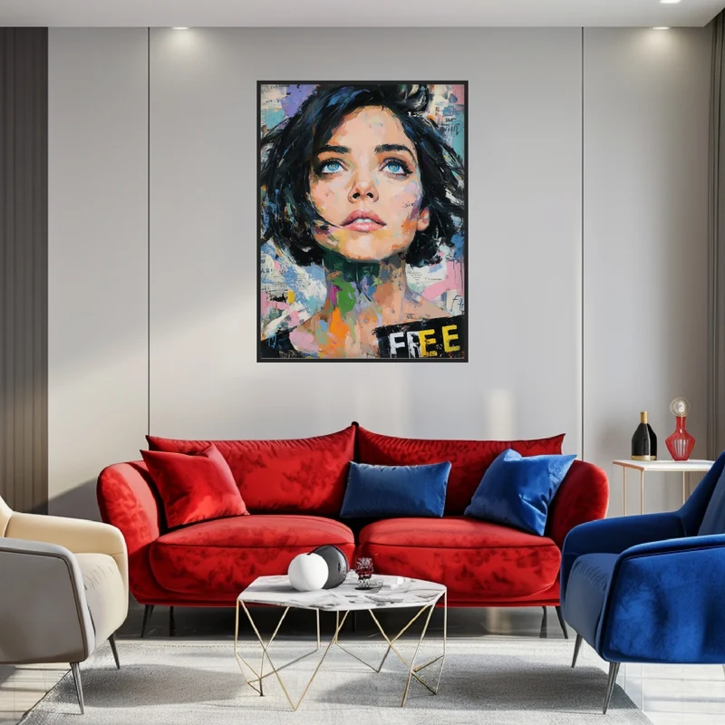 Frau mit Blauen Augen Poster