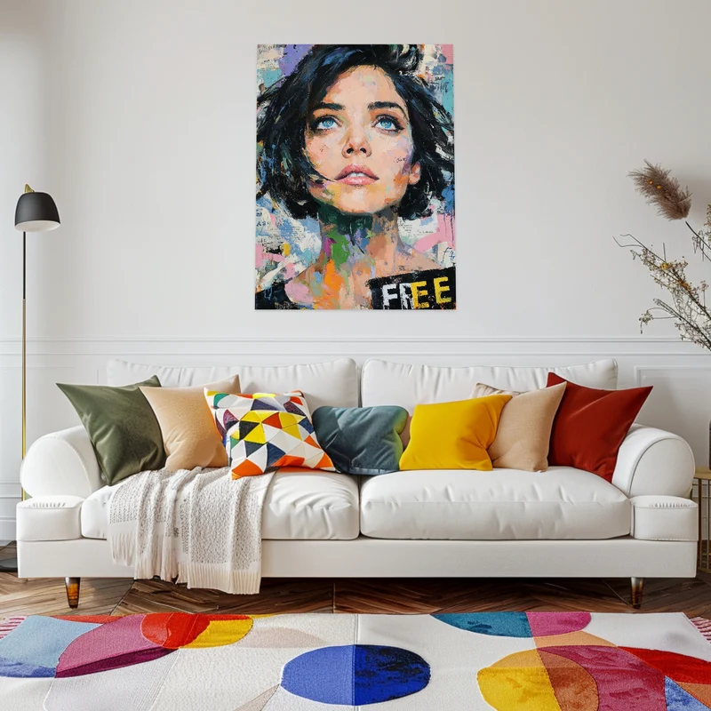 Frau mit Blauen Augen Poster