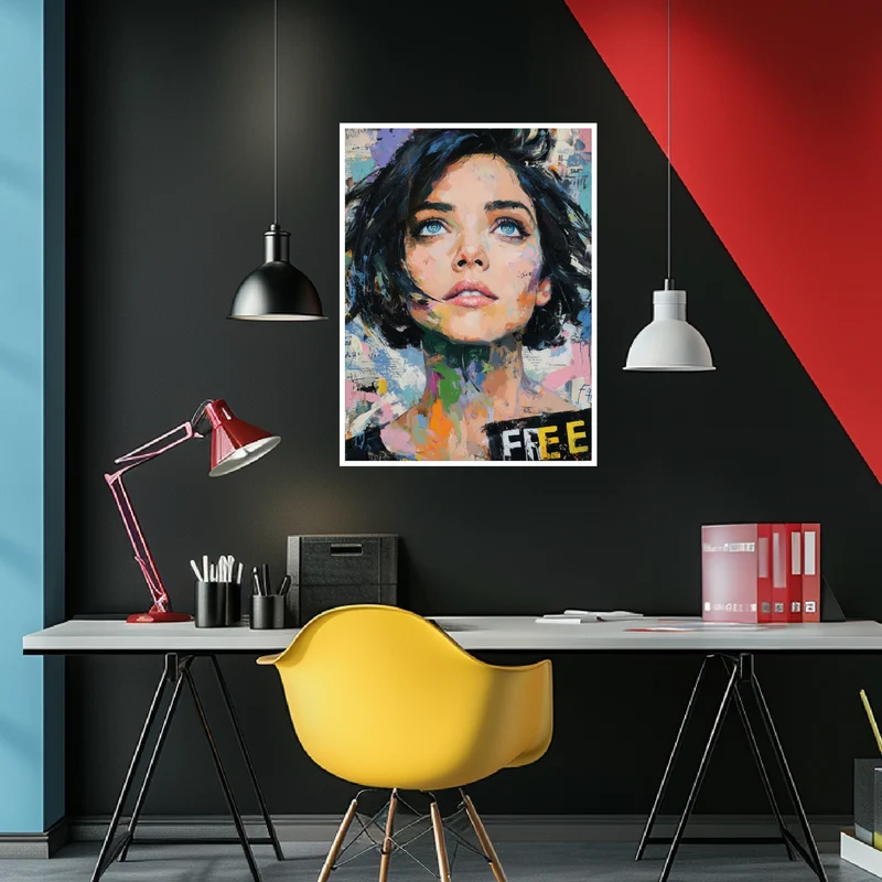 Frau mit Blauen Augen Poster