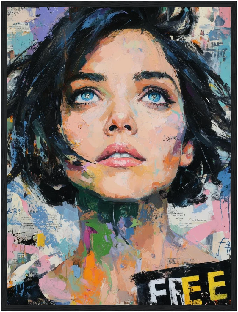 Frau mit Blauen Augen Poster