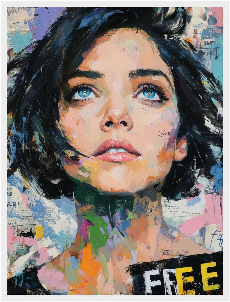 Frau mit Blauen Augen Poster