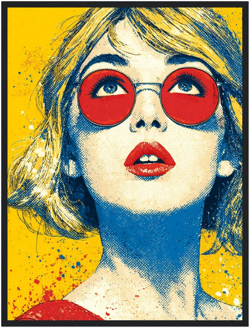 Frau mit roter Brille Poster