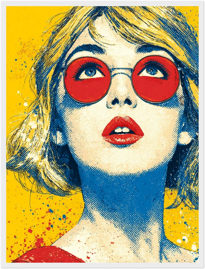 Frau mit roter Brille Poster
