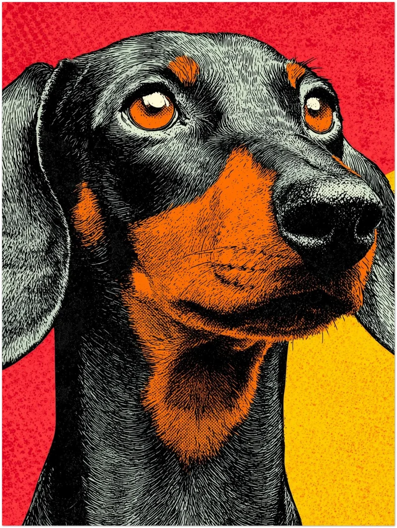 Pop Art Dackel Leinwandbild