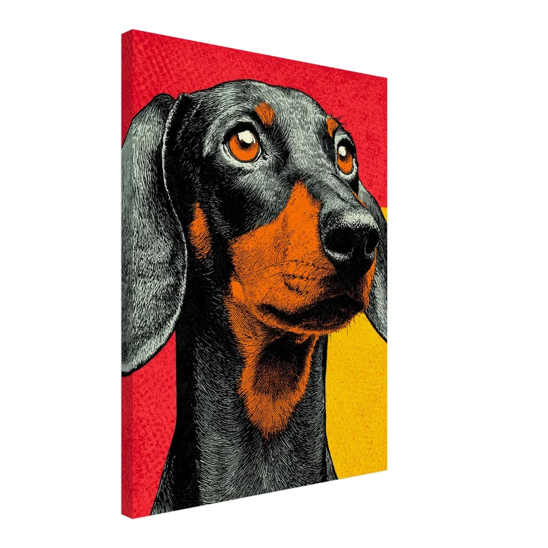 Pop Art Dackel Leinwandbild
