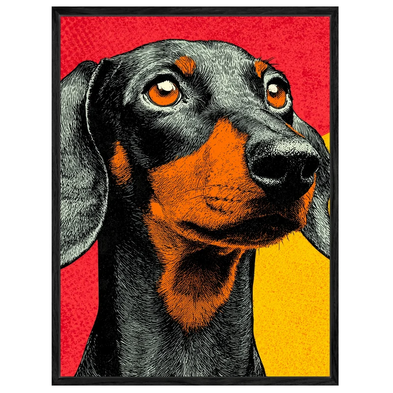 Pop Art Dackel Leinwandbild