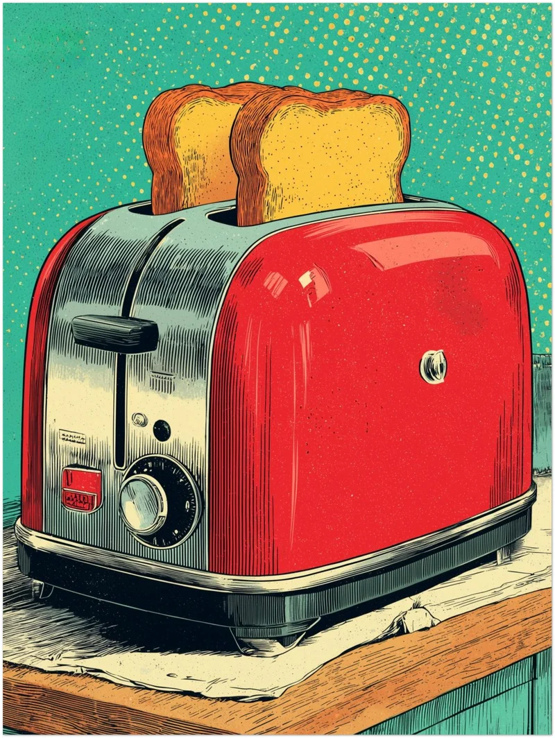Roter Toaster Leinwandbild