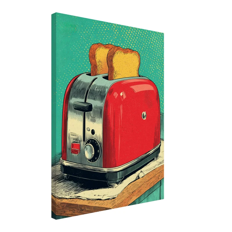 Roter Toaster Leinwandbild