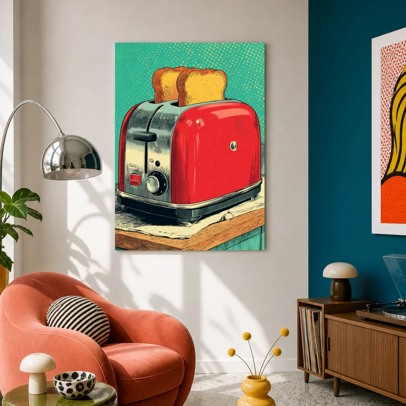 Roter Toaster Leinwandbild