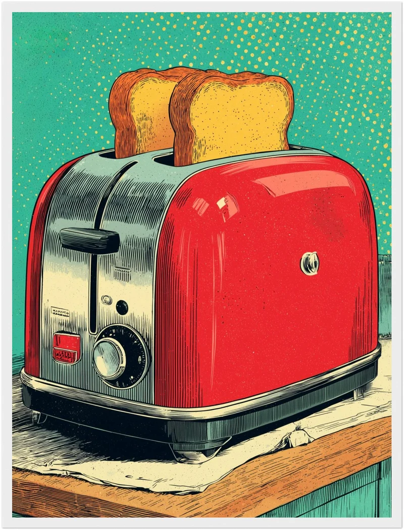 Roter Toaster Poster