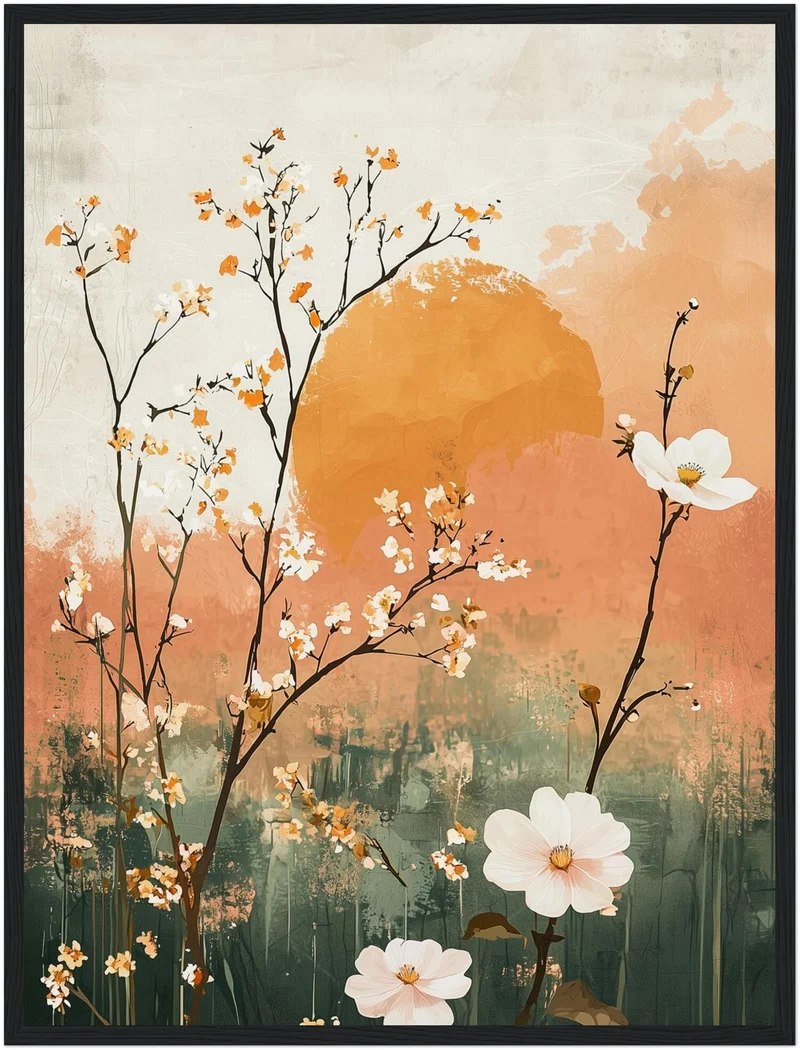 Blütenzweige Aquarell Poster