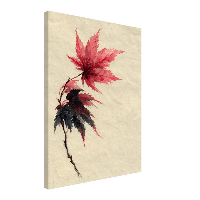Ahornzweig Aquarell Leinwand