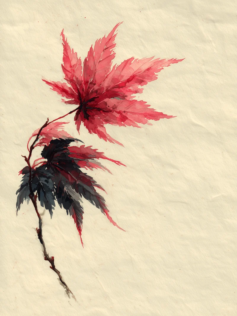 Ahornzweig Aquarell Poster