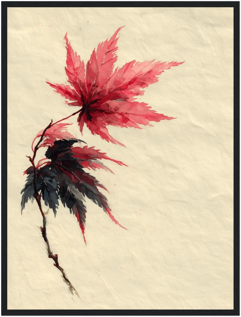 Ahornzweig Aquarell Poster