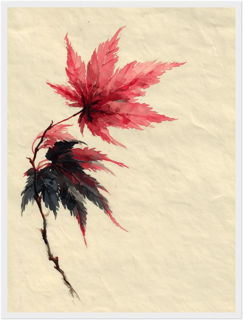 Ahornzweig Aquarell Poster