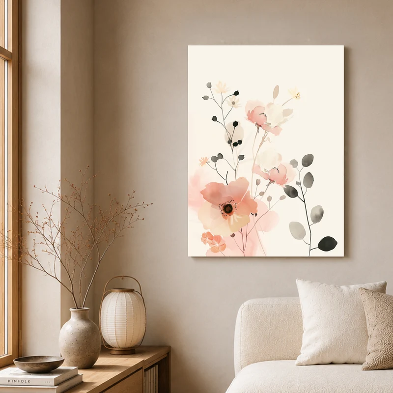 Aquarell Blumenarrangement Leinwand