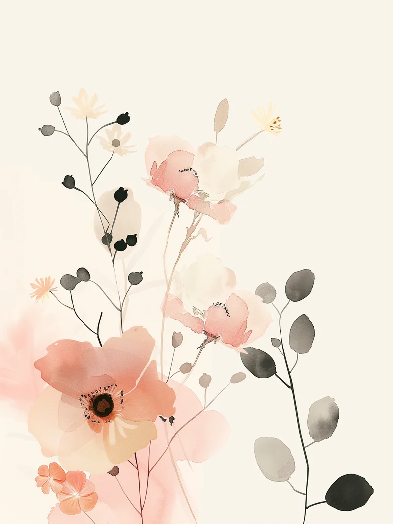 Aquarell Blumenarrangement Poster