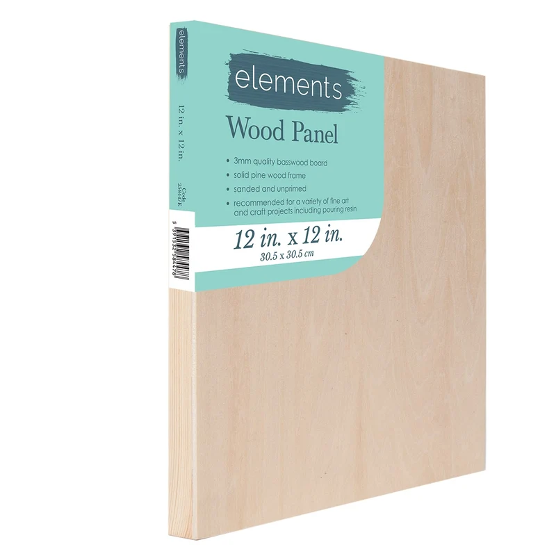 Elements Wooden Painting Panel Board - 12x12" - 30x30cm