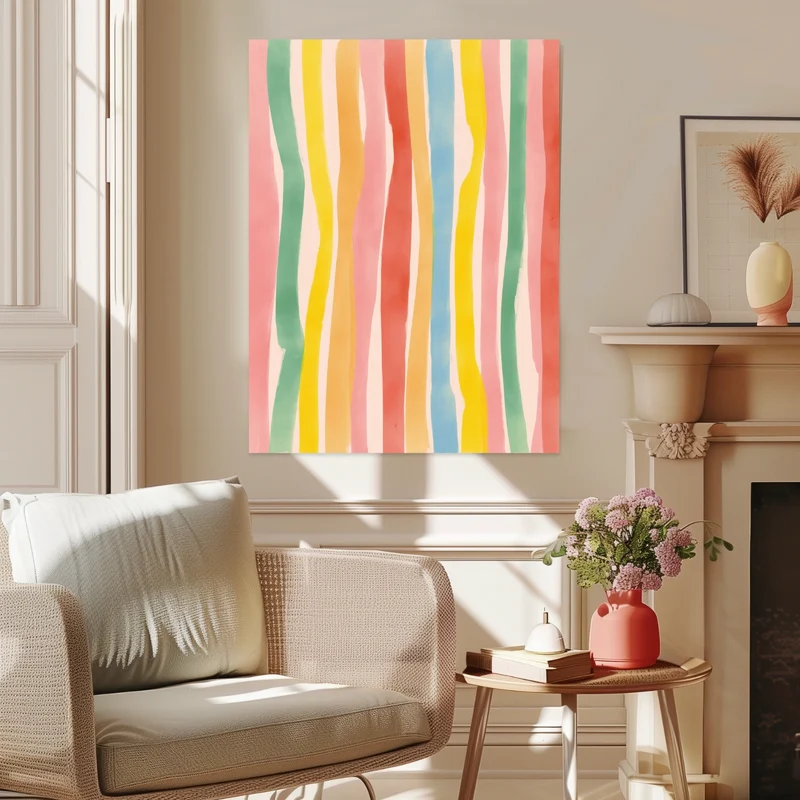 Bunte Streifenmuster Leinwandbild