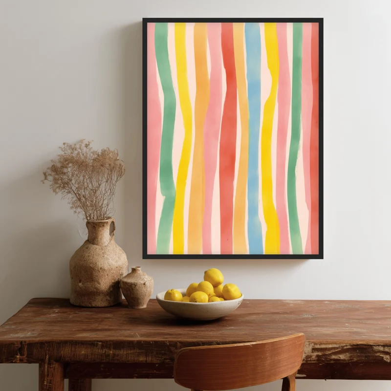 Bunte Streifenmuster Poster