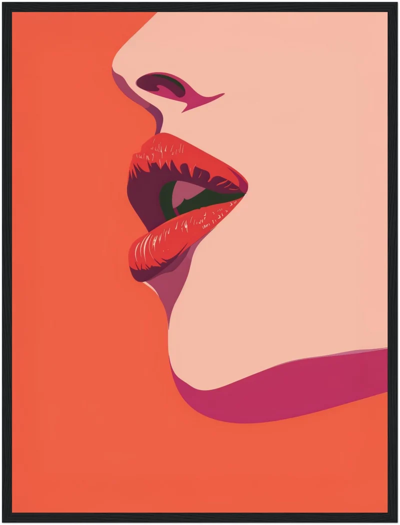 Rote Lippen Illustration Poster