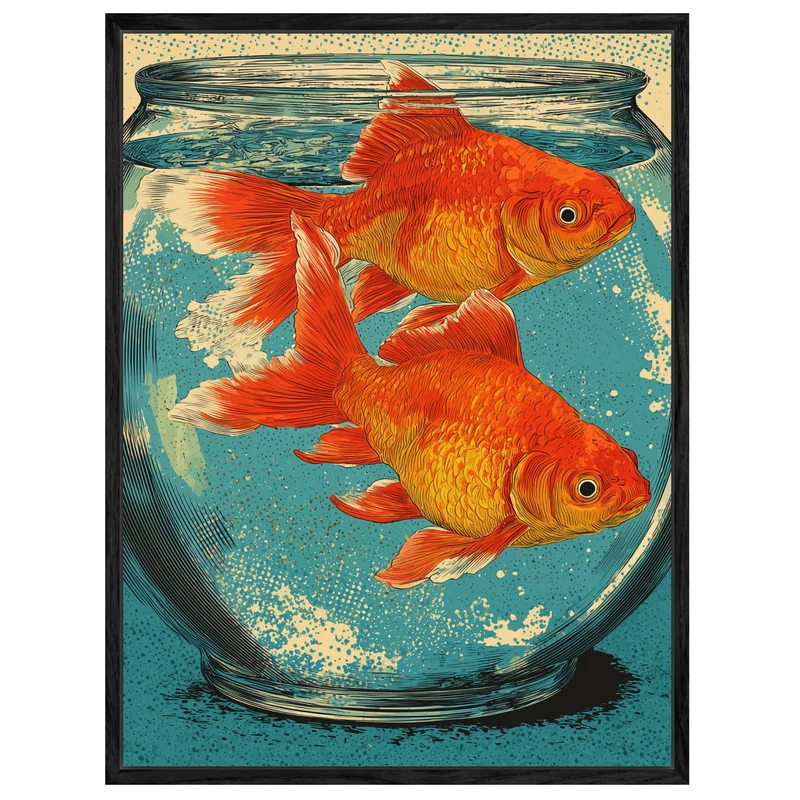 Zwei Goldfische im Glas Leinwandbild