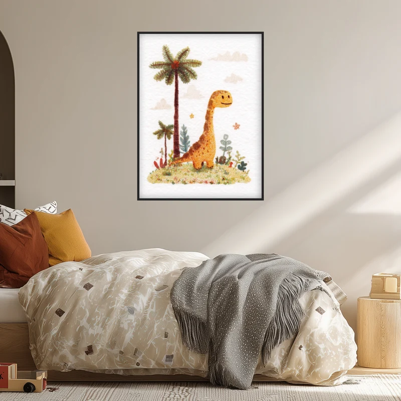 Dinosaurier mit Palmen Poster