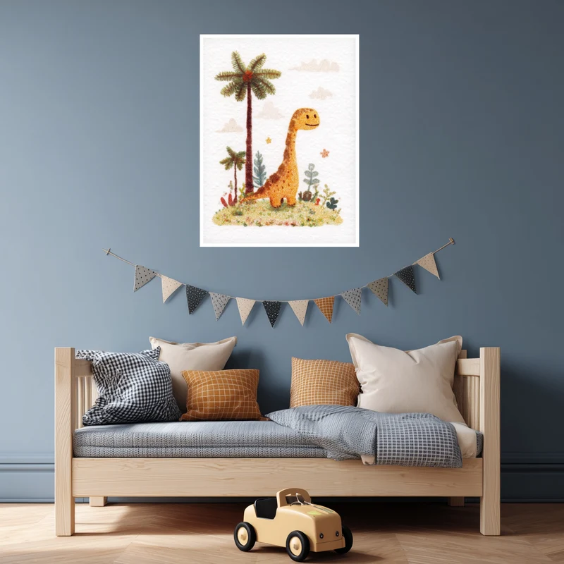 Dinosaurier mit Palmen Poster