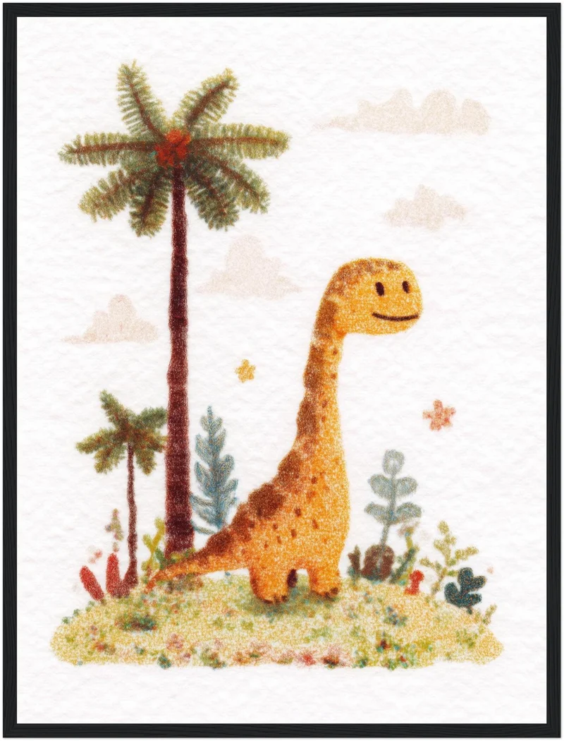 Dinosaurier mit Palmen Poster