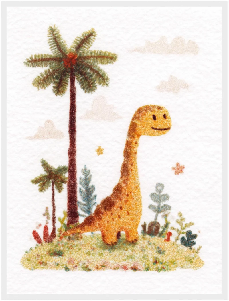 Dinosaurier mit Palmen Poster