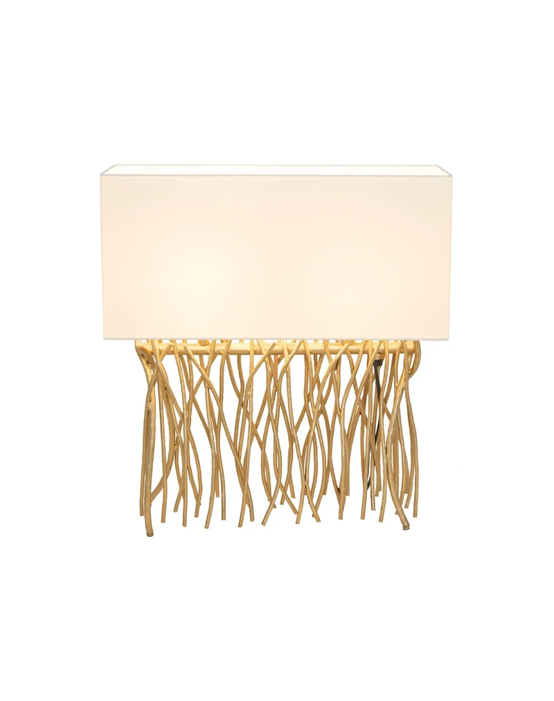 Tischlampe Capri 2-flammig Ecru mit Schirm 50x18cm