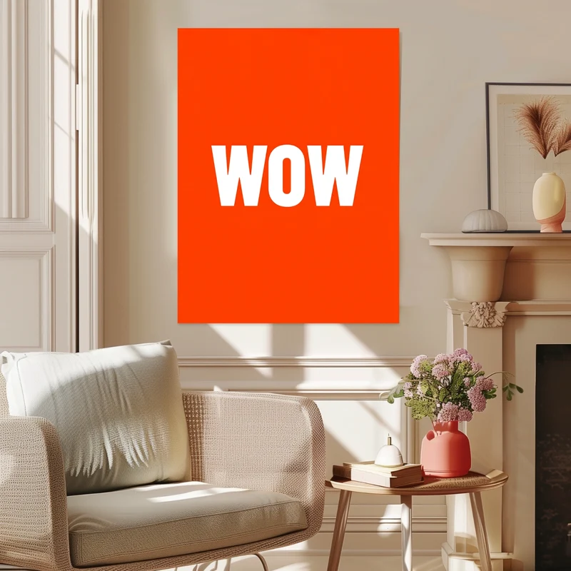 Wow orange Leinwandbild