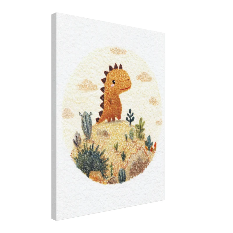 Kleiner Dinosaurier Landschaft Leinwandbild