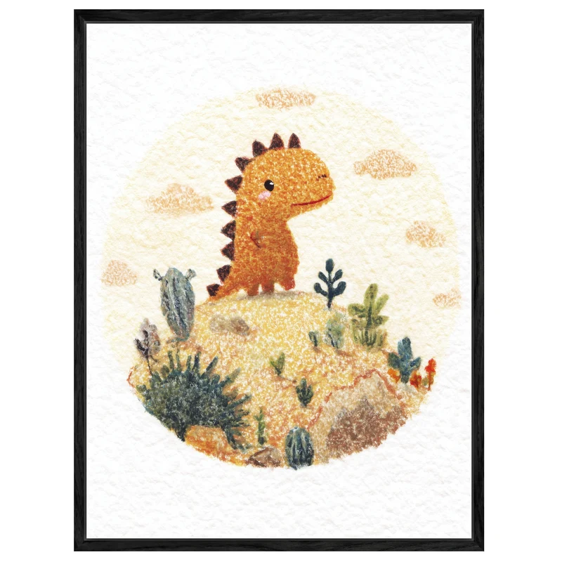Kleiner Dinosaurier Landschaft Leinwandbild