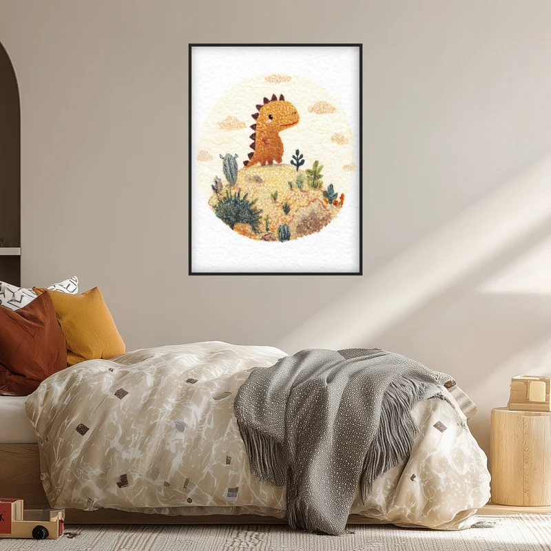 Kleiner Dinosaurier Landschaft Poster