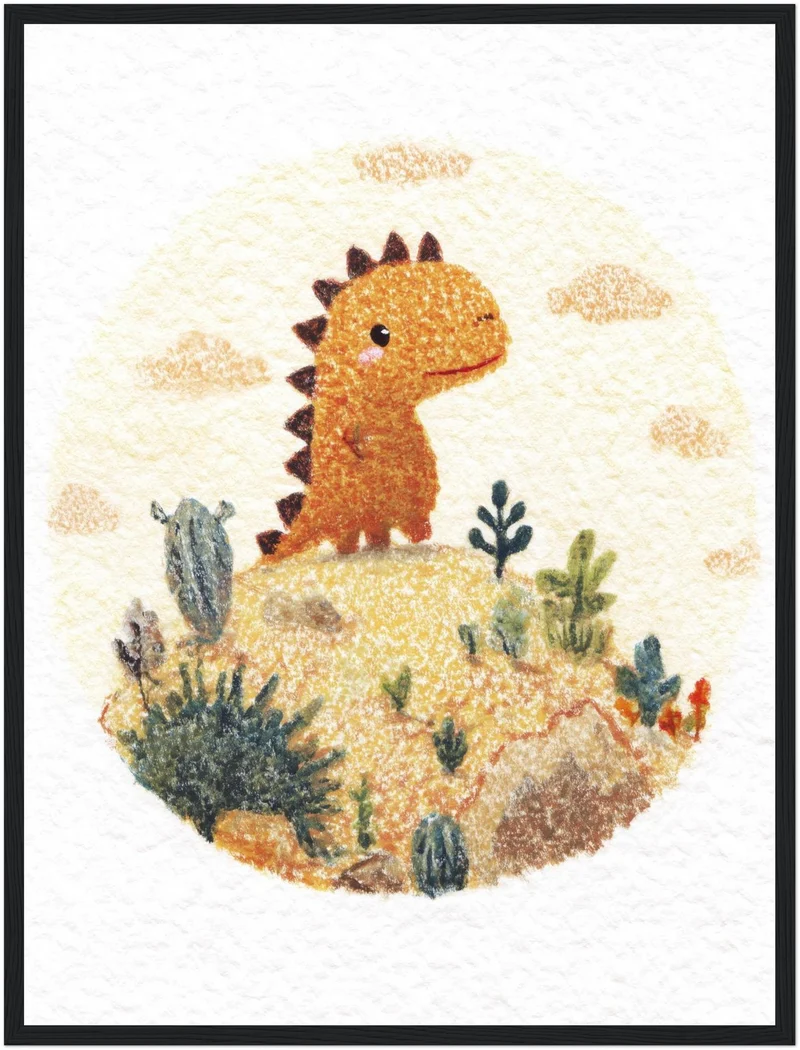 Kleiner Dinosaurier Landschaft Poster