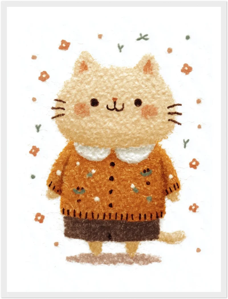 Katze im Pullover Poster