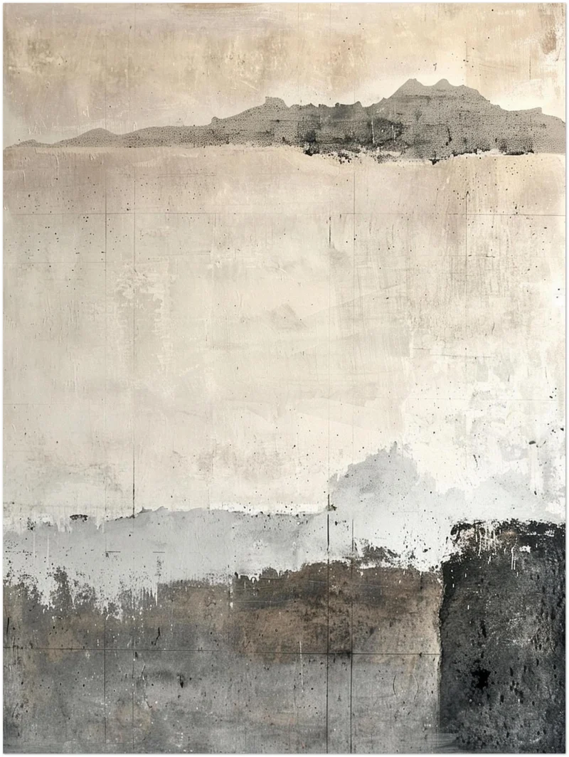 Abstrakte Landschaft grau Leinwandbild